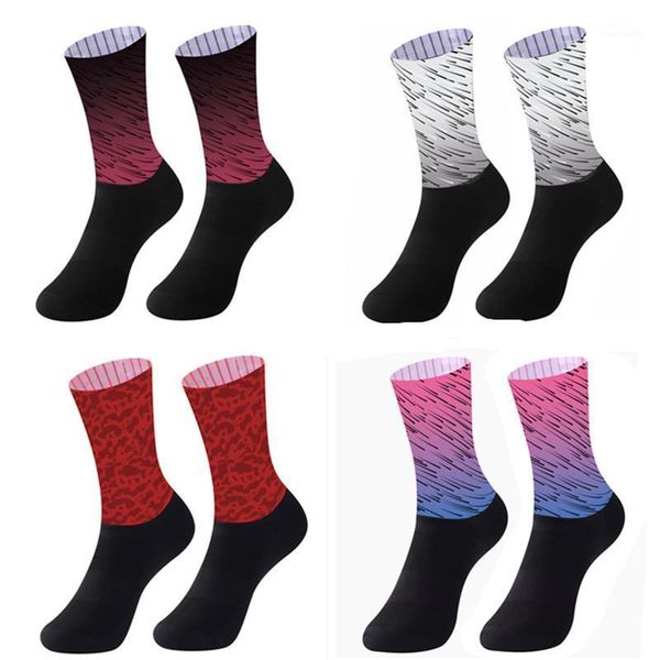 

sports socks 2021 bike team aero seamless anti slip cycling outdoor racing compression sport1, Black