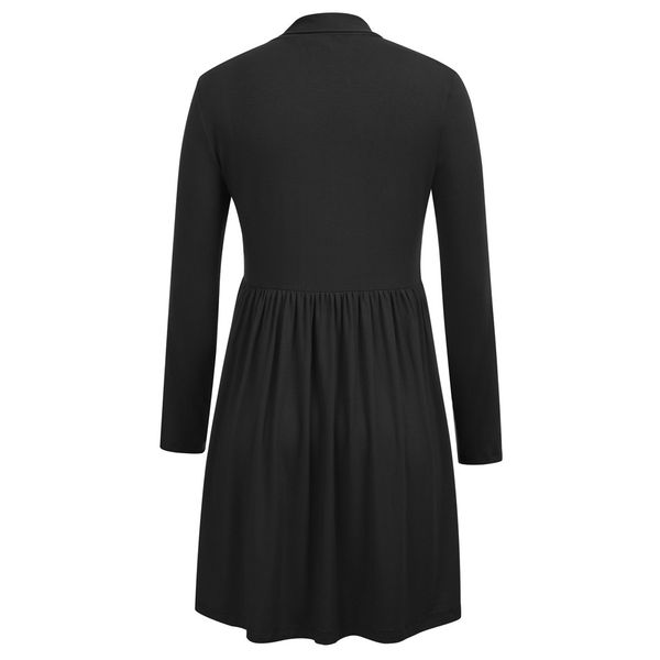 

cover up maternity coat jacket solid color comfy irregular asymmetrical elastic pleated soft, Black