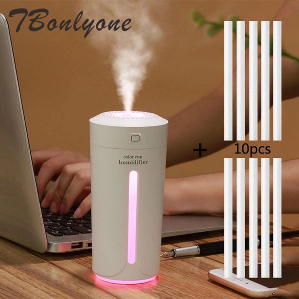 

230ml air humidifier eliminate static electricity clean air care for skin nano spray technology mute 7 color lights car office 1012