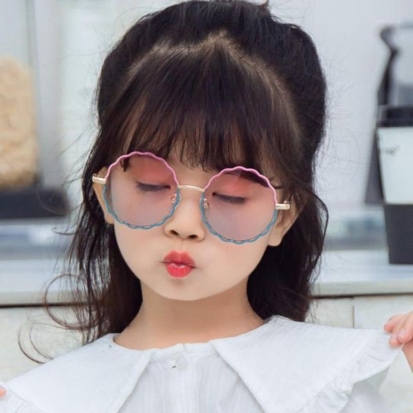 

sunglasses cute round children brand 2021 kids girls boys toddler sun glasses infantil1, White;black