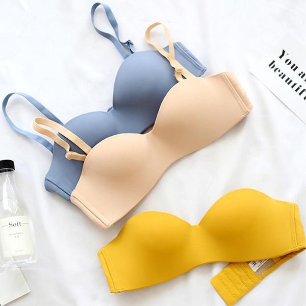 

strapless women bras lingerie push up invisible bra seamless underwear fashion bralette brassiere small chest intimates #f1, Red;black