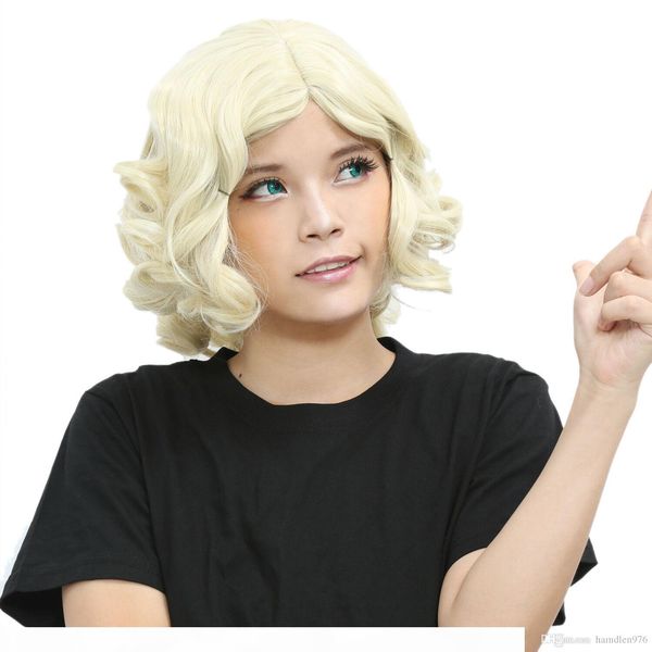 

gt;&gt;&gt;new fashion cinderella costume cosplay golden curly hair wig, Black;brown