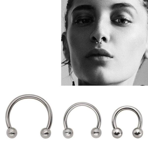 

2020 fashion clip on fake nose ring c clip 6 8 10mm nose lip stud earrings septum body piercing jewelry gift1, Golden;silver