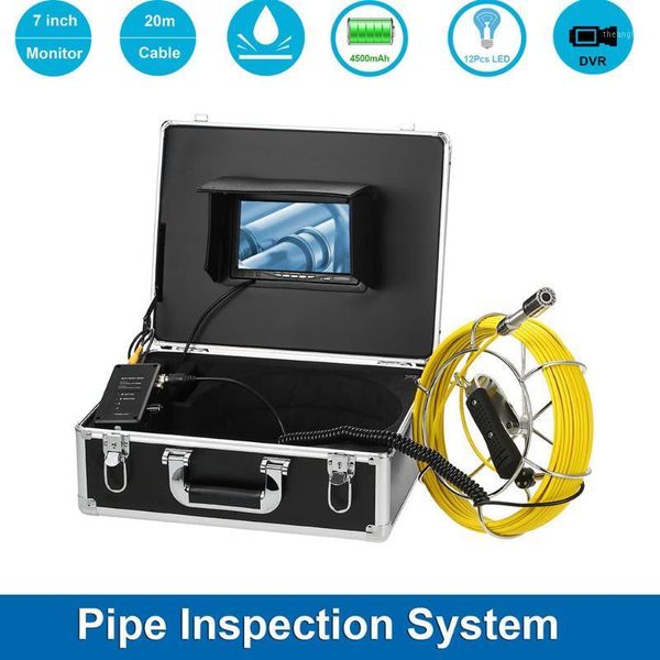 

cameras hd 7 inch screen industrial pipe endoscope inspection 20m cable 23 mm lens sewer camera1