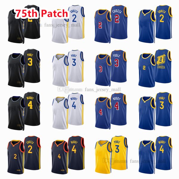 

printed 75th patch city basketball jerseys chiozza 2 chris 3 poole moses 4 moody jersey color white blue black custom, Black;red