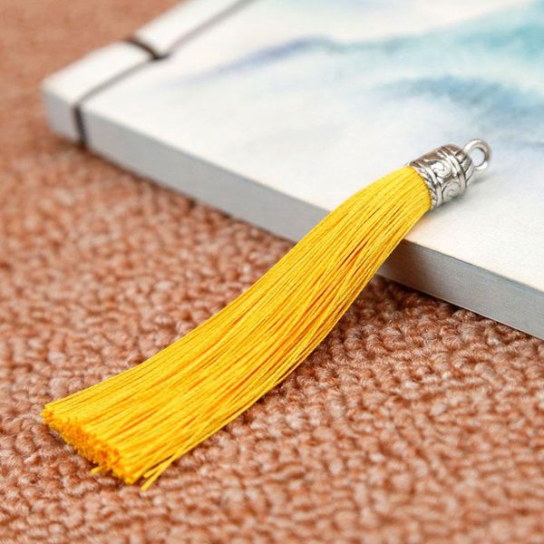 

10pcs lot 9cm silk tassels cords with metal caps for earrings charms pendant tassel fit diy jewelry making material h jlloth