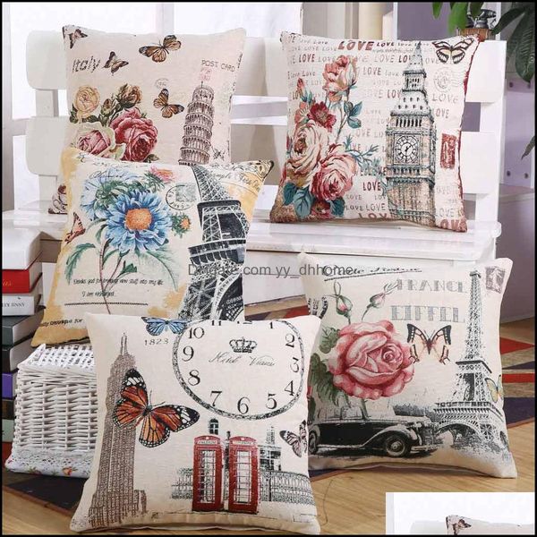 Almofada / travesseiro decorativo casa têxteis jardim jacquard caso decorativo vintage europa flor floral fronha de algodão cadeira de algodão