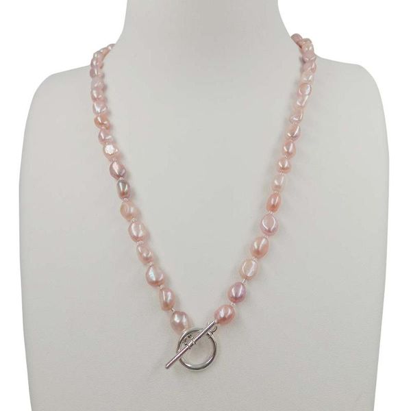 

chains 100% nature freshwater pearl necklace,baroque necklace, Silver