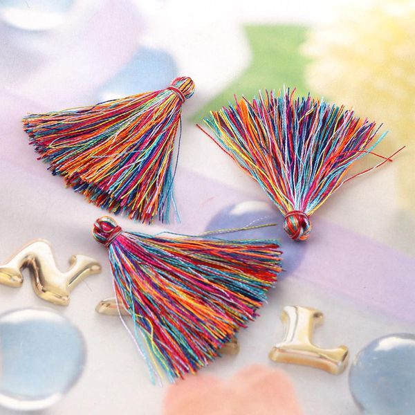 

30pc mixed color4cm cotton tassels charms pendant imitation silk satin tassels for earring findings jewelry making diy materials h bbyomu