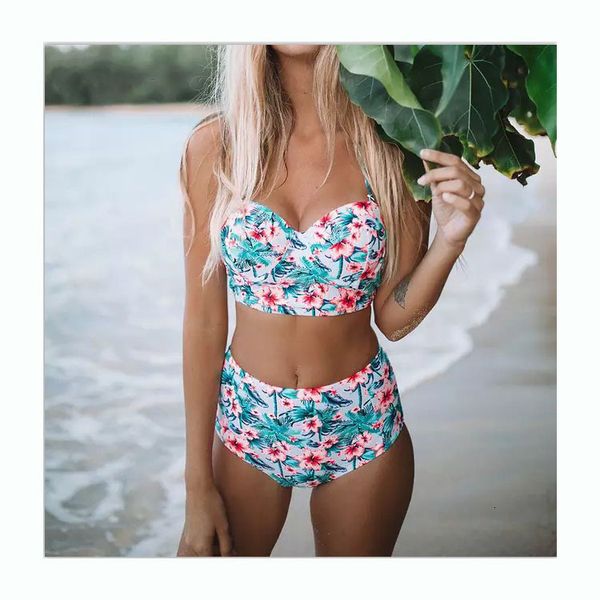 

2021 new flower gathering steel bracket split mid waist bikini swimsuit women's low price, White;black