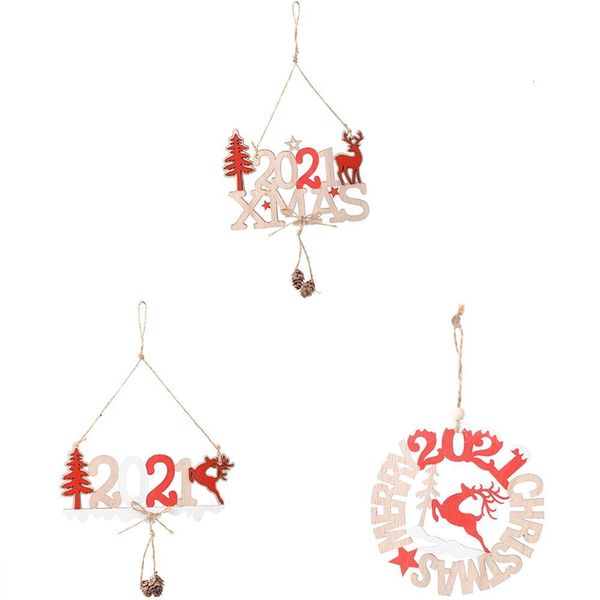 

fengrise xmas 2021 wooden pendant merry decorations for home 2020 christmas tree ornament navidad noel happy new year