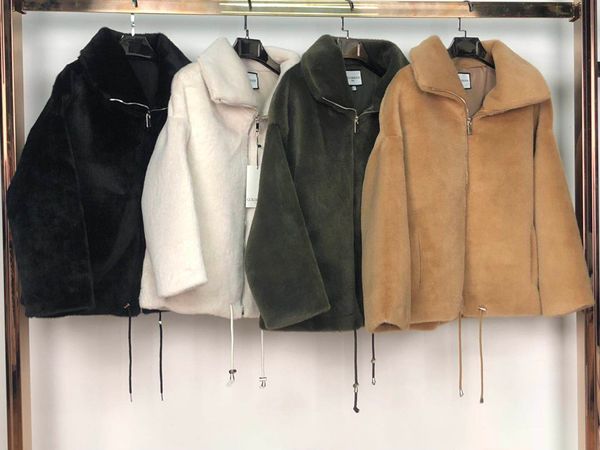 

2020 winter women's faux fur coat mink fur thickened warm jacket ladies clothing warm soft jacket, Black