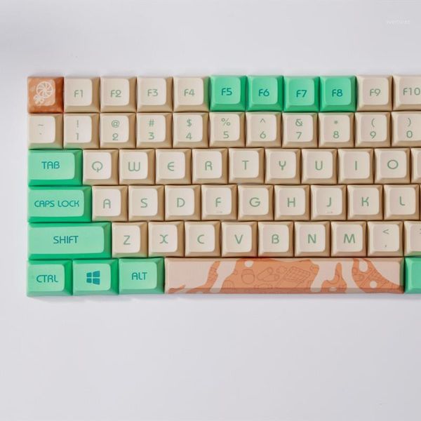 

keyboard mouse combos xad profile mint milk keycaps pbt keys 60 61 64 87 96 104 108 for cherry mx switches mechanical keyboard1