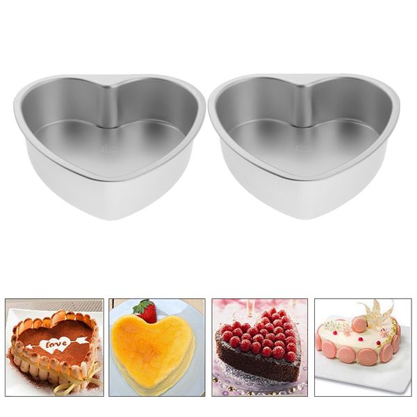 

2x nonstick springform cake tin removable bottom heart cake mold bakeware