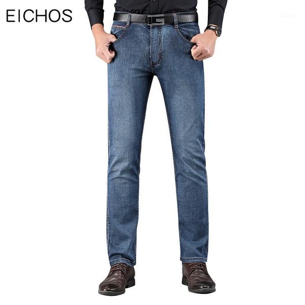 

mens jeans brand cotton retro man jeans nostalgia style straight slim casual male denim overalls spring summer pant1, Blue