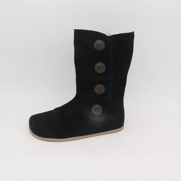 

tipsietoes brand barefoot genuine leathertoddler girl kids shoes for fashion winter zigzig sole boots y201028, Black;grey