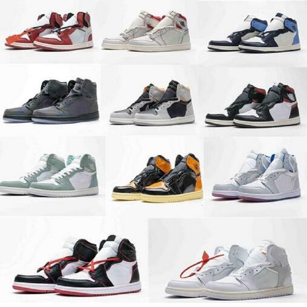 

1 men basketball shoes 1s black toe pine green unc shattered backboard 4 4s black cat neon white cement mens sport sneakers, White;red