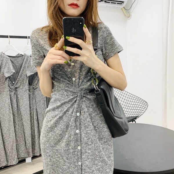 

ern3m крючок ленивой случайный морщин показать тонкой вязание темперамента жира мм платья лето 2020 носить платье может новенькая 4jl2y, Black;gray