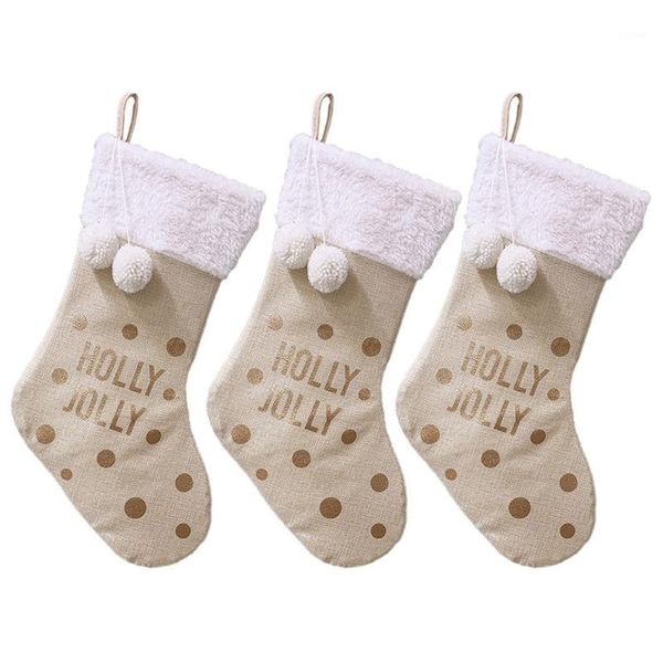 

3 pcs christmas stocking for xmas classic decoration fireplace hanging ornaments holiday decor1