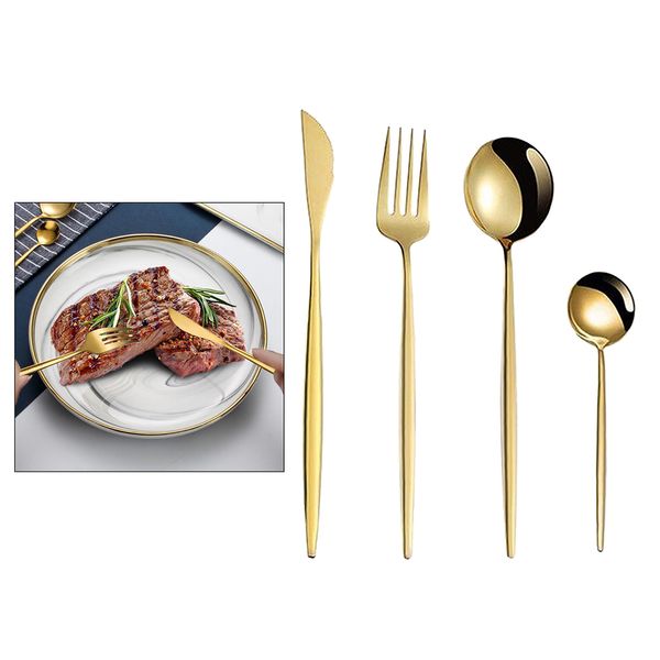 

flatware set silverware set stainless steel with 4 piece service for 1, for party, wedding, home use