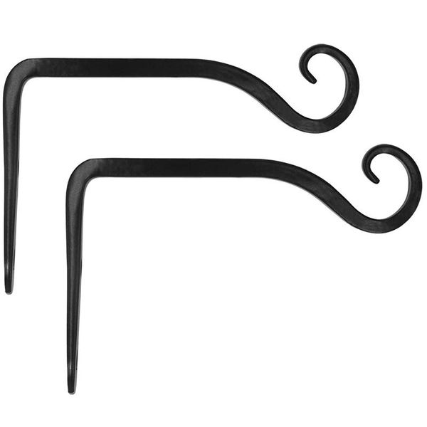 

plant hook iron wall hanger bracket 6 inches suitable for hanging flower pots, lantern bird feeder wall lamp-2 pieces