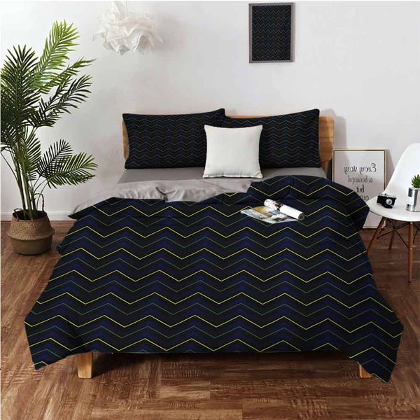 

modern geometrical pattern with neon effected chevron zigzag linesbedding 3-piece set
