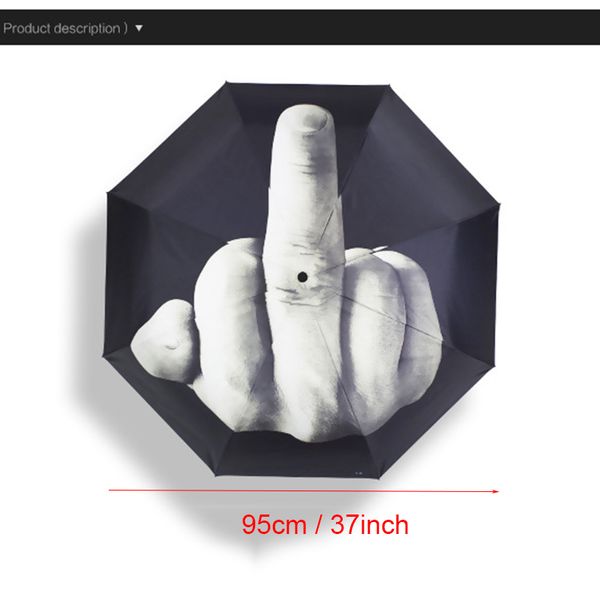 

middle finger umbrella rain windproof up yours umbrella creative three folding parasol fashion impact black umbrella gift dbc bh3012