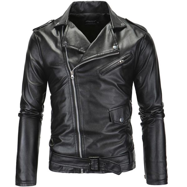 

winter men's leather jackets slim fit faux jacket stylish male zippers coat men moto jacket plus size 3xl, Black;brown