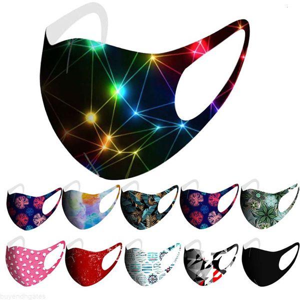

ice silk printing face mask fashion face mask pattern washable facemask ice cool painting starry sky mouth mask wholesale