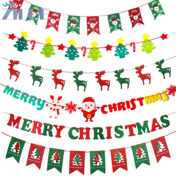 

zilue 1шт / lot 8 стилей нетканого garland баннер орнамент дверь и окно флаг рождество домашнее украшение