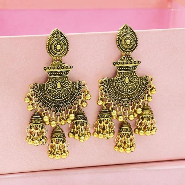 

Jhumka Earrings for Women Bohemian oorbellen Big Long Tassel Bells Drop Earrings Afghan Egypt Gypsy Turk Ethnic Jewelry1, Silver