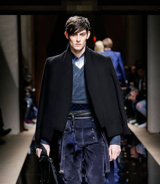 

2021 New 's Winter Coat Personality Short Stylish Woolen Fleece of Men's Personalities. S-6xl. NC7M, Black