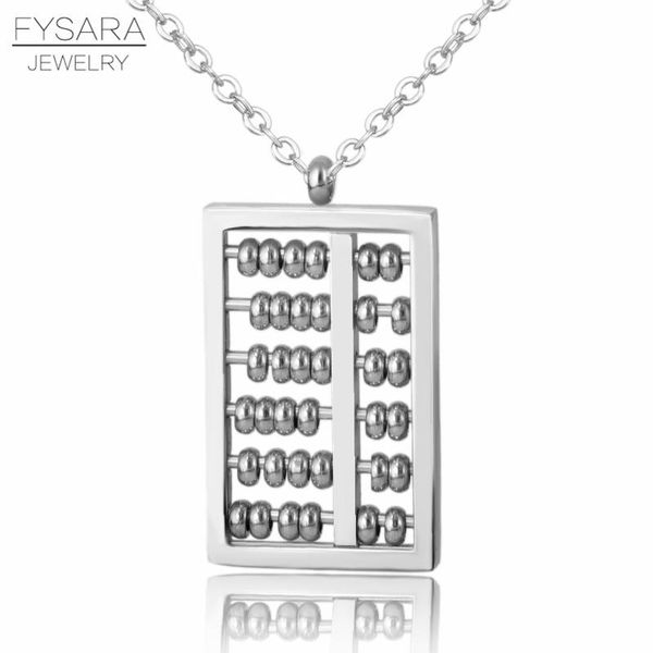 

fysara abacus ожерелье розовое золото цвет нержавеющая сталь древнее китай подсчет кадров ожерелье подвески для женщин мужские подарочные ук, Golden;silver