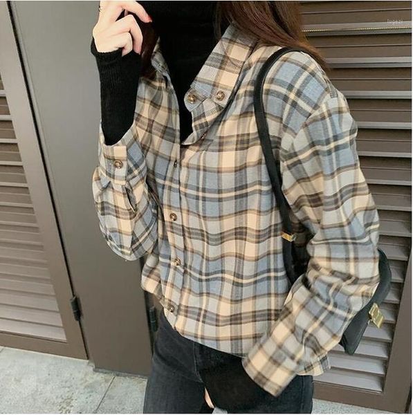 

women blouses turn-down collar spring shirts plaid all-match autumn winter batwing-sleeve loose outwear female chic new cl8001, White
