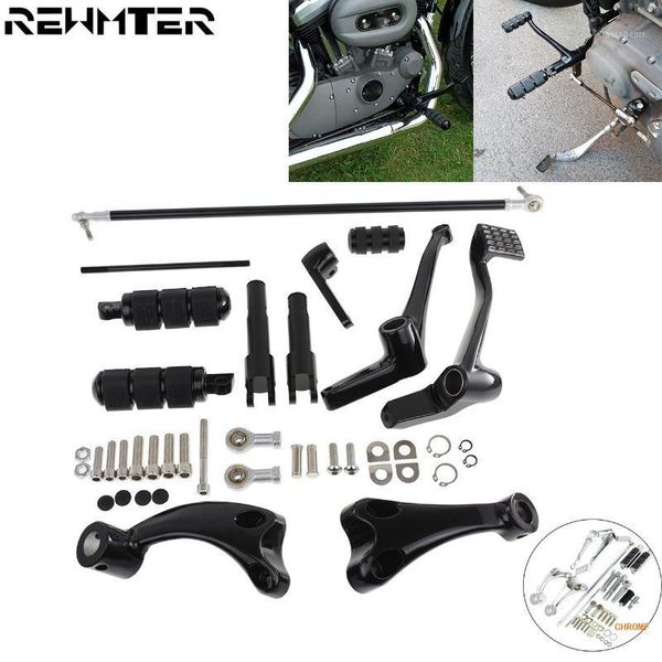 

motorcycle forward controls complete kit pegs levers linkages black/chrome set for sportster 883 1200 xl 2004-2014 15 161