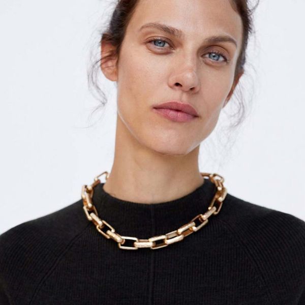 

yumfeel jewelry punk necklace statement jewelry big chains necklaces women, Golden;silver