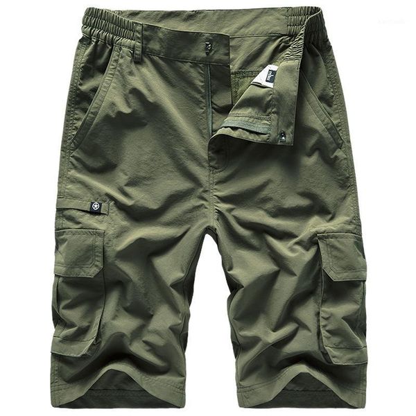

outdoor shorts summer men's thin multi-pockets large size beach leisure loose quick-dry bermuda hiking fishing sports pantalones1, Brown;gray