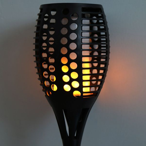 

96-led torch style solar energy warm white light wall lamp with light control, black for living room, corridor, kitchen, bedroom