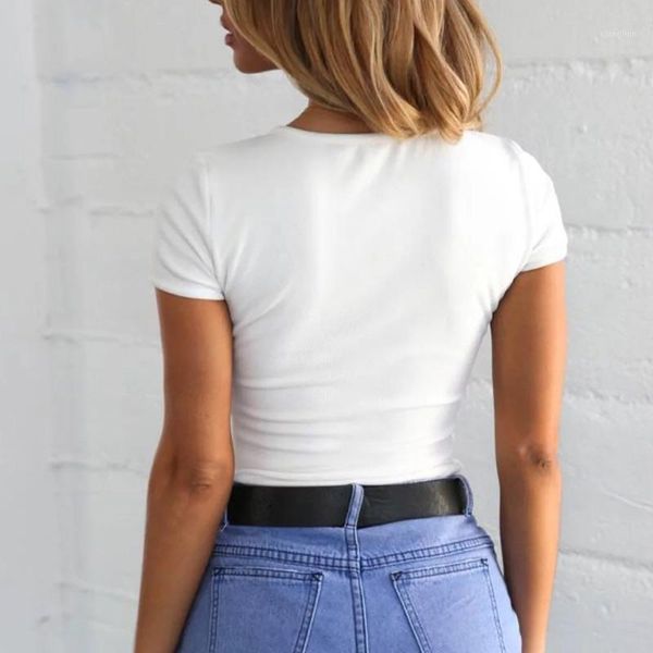 

women short sleeves jumpsuit v neck slim fit low-cut bodysuit for summer po661, Black;white