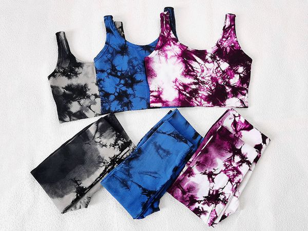 

fashion women two piece pants contrast tie dye outfits fitness suits womens two piece sets active yoga sweatsuits, White