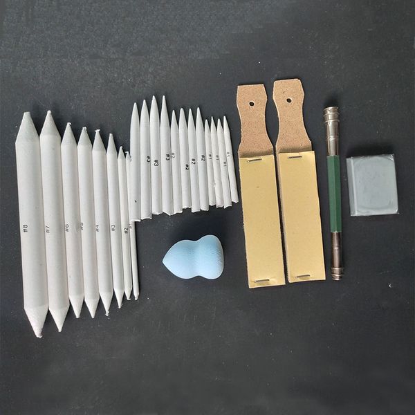 

25pcs/set art sets art painting sandpaper block for pencil sharpening sketch sandpaper pencil pointer drawing tool school sets
