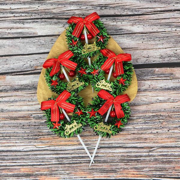 

5pcs christmas cake er mini wreath xmas tree cupcake ers for birthday party xmas dessert cake decoration supplies wmtyea
