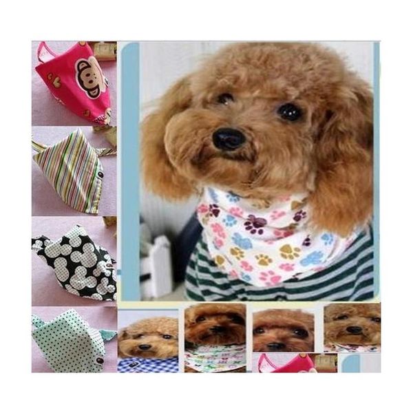 

wholesale 30pcs/lot 2016 new mix 30 colors adjustable new dog puppy pet bandana collar dog bandanas cotton most fashionable pv02 iqnso