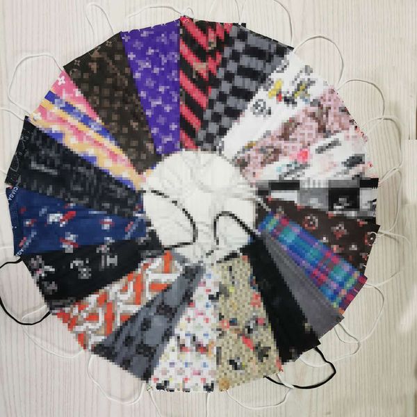 

3 layer 95%filtration efficiency designer disposable mask flower dustproof prevention of influenza mouth masks breathable#20-#39