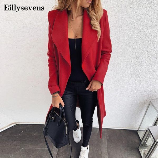 

women's wool & blends 2021 autumn winter women slim cardigan blend long coats female warm thick casual woolen jacket casaco feminino#21, Black