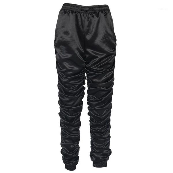 

women drawstring high waist jogger pants stacked ruched solid black loose sweatpants casual workout active trousers1, Black;white
