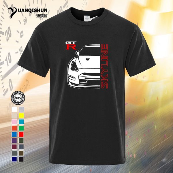 

yuanqishun 17 colors fashion tee shirt classic japanese car fans skyline gt-r t-shirt summer 100% cotton short sleeves 0181-z, White;black
