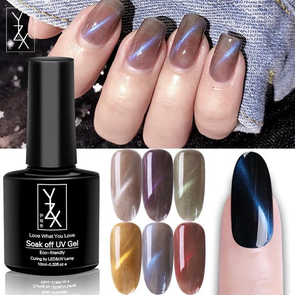 

nail gel yzx 10ml semi-transparent cat eye polish soak off hybrid varnish lacquer magnet art strong magnetic sticks, Red;pink