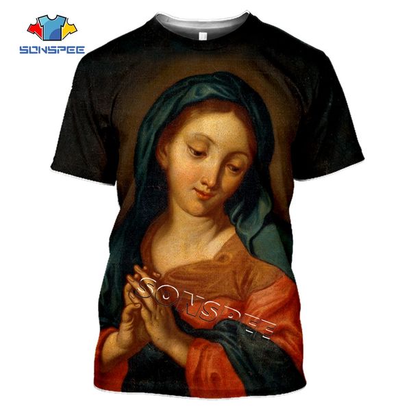 

men movie pulp fiction poster virgin mary 3d print shirts graphic kawaii anime men clothing
