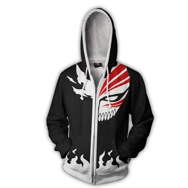 

anime costumes bleach anime cosplay hoodie ichigo kurosaki cosplay costume sweatshirt jacket coats men and women, Black
